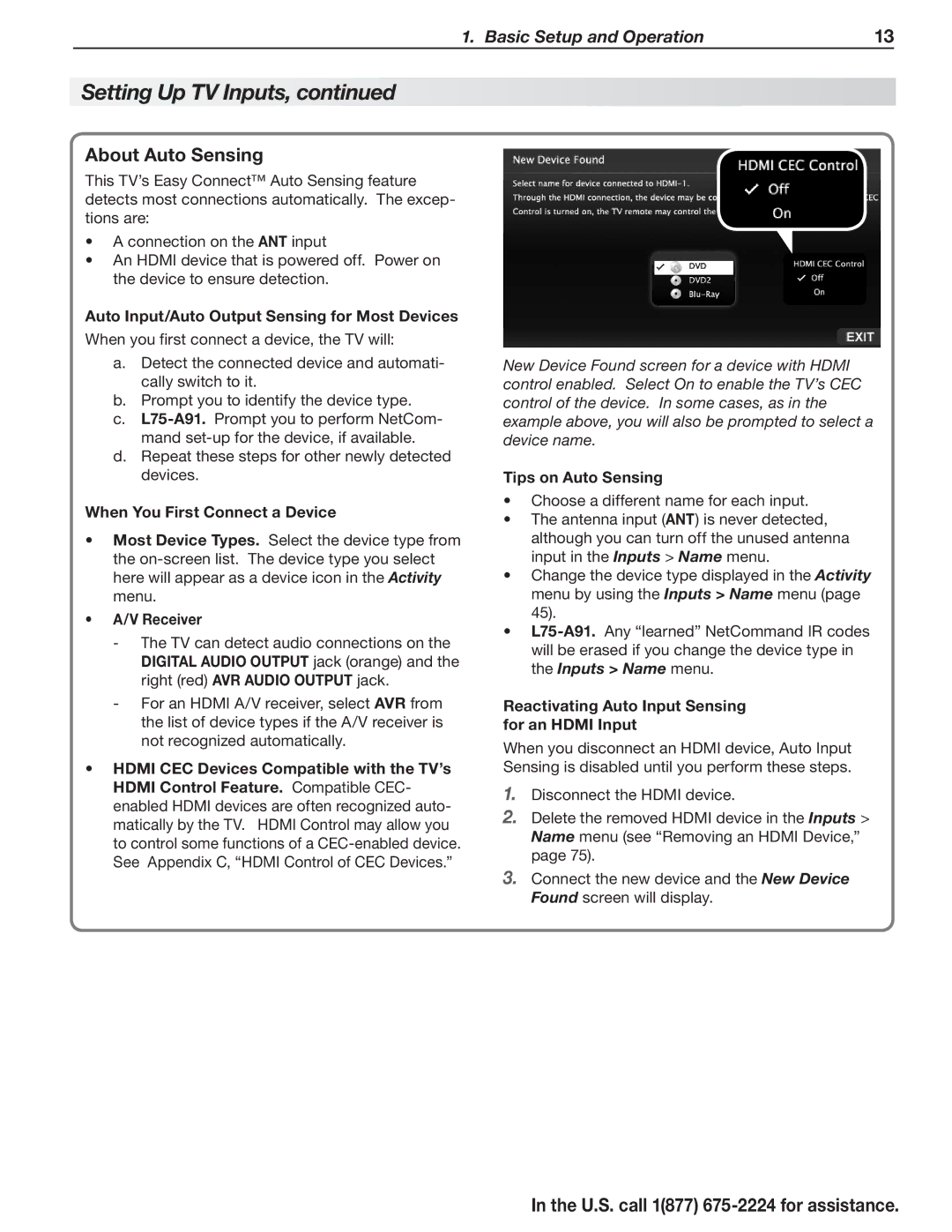 Mitsubishi Electronics L75A81, L75-A91 manual About Auto Sensing 