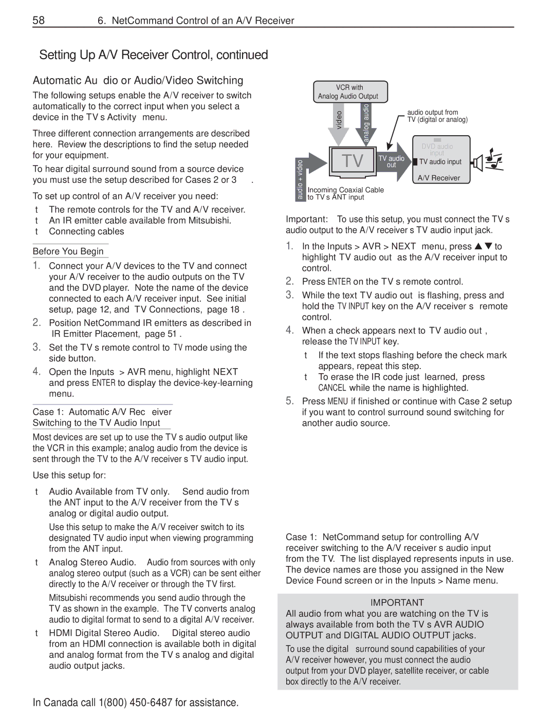 Mitsubishi Electronics L75-A91, L75A81 manual Automatic Audio or Audio/Video Switching 