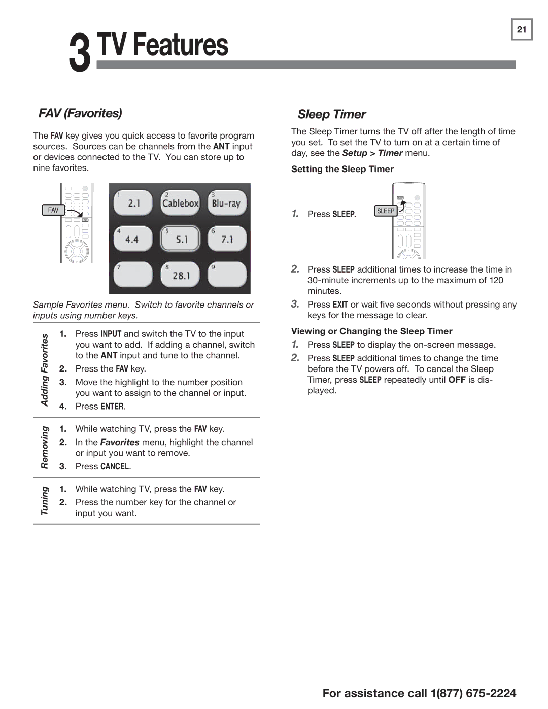 Mitsubishi Electronics L75-A94 manual FAV Favorites, Setting the Sleep Timer, Viewing or Changing the Sleep Timer 