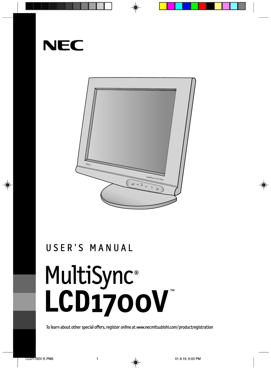 Mitsubishi Electronics LCD1700V manual 01.9.19, 603 PM 