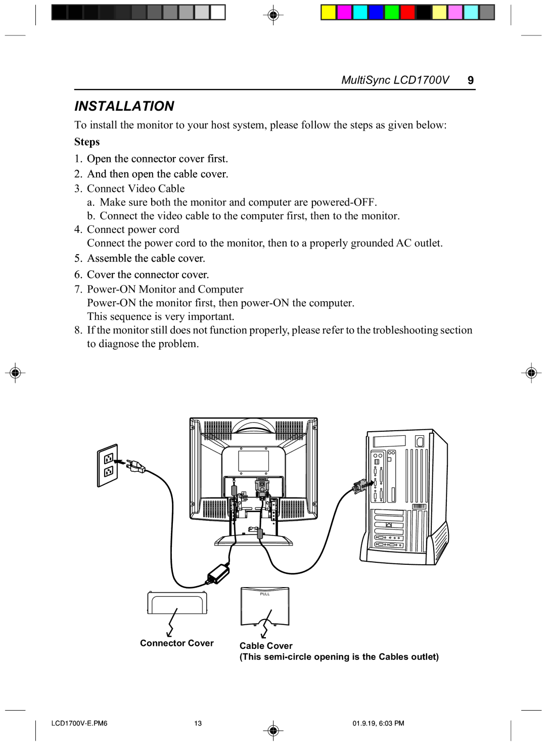 Mitsubishi Electronics LCD1700V manual Installation, Steps 