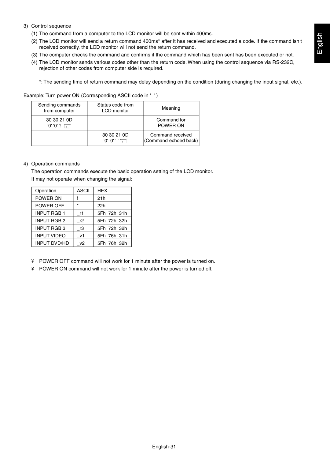 Mitsubishi Electronics LCD4000 user manual English-31 