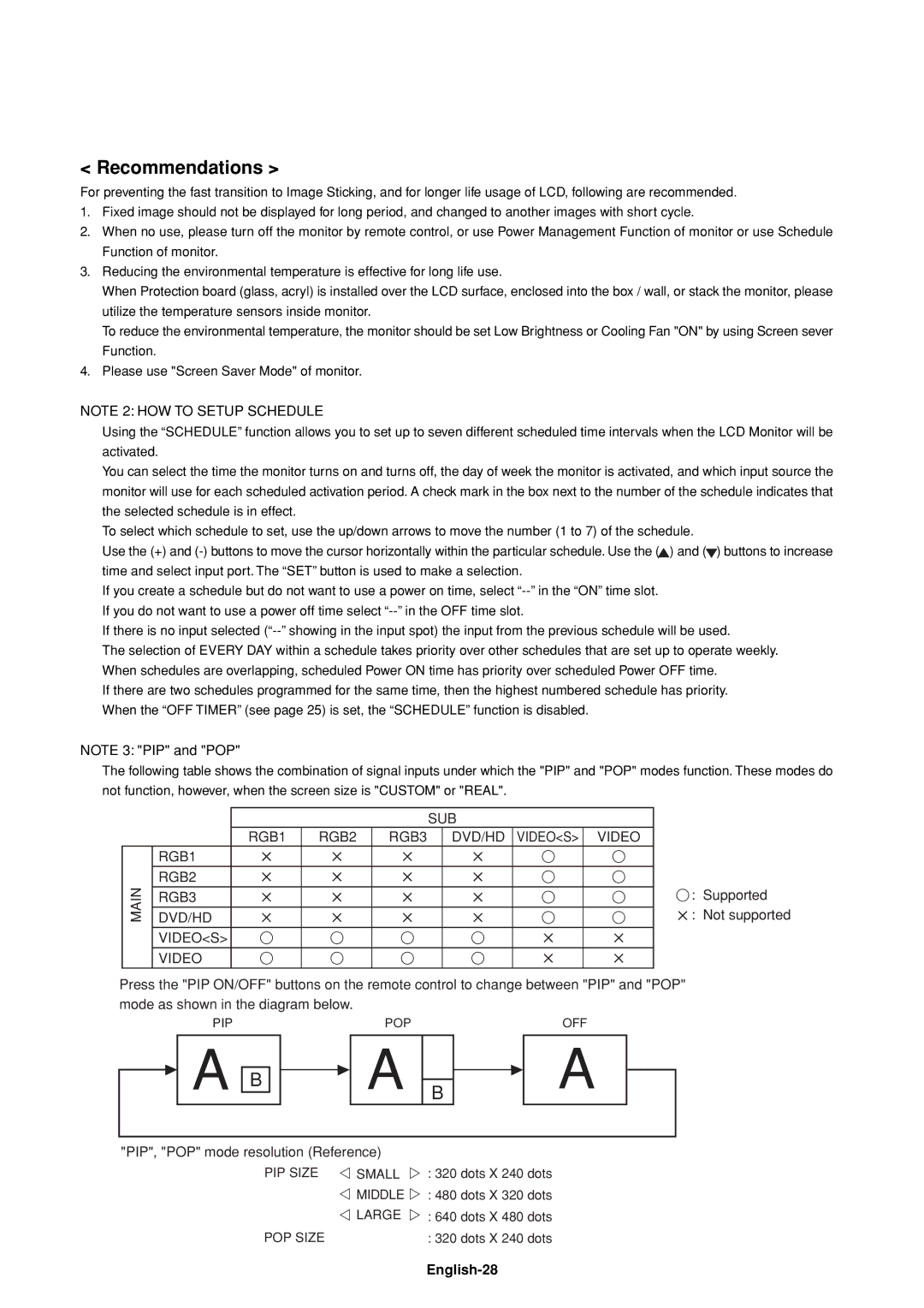 Mitsubishi Electronics LDT32IV (BH548), LDT37IV (BH544) manual Recommendations, English-28 