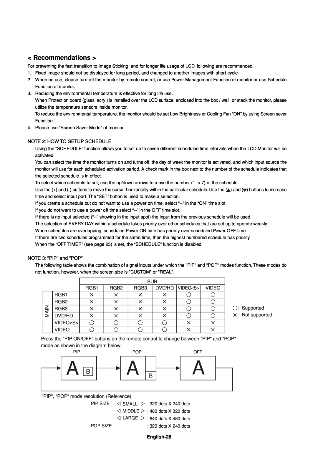 Mitsubishi Electronics LDT32IV (BH548), LDT37IV (BH544) manual Recommendations, A B 
