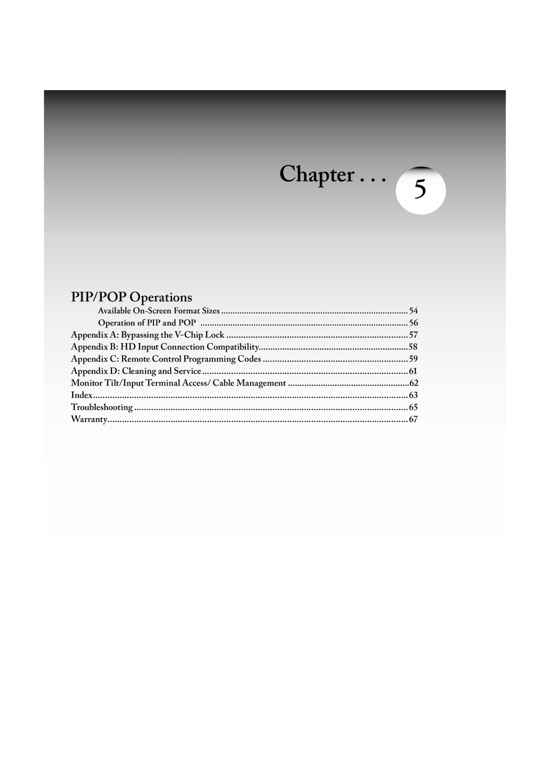 Mitsubishi Electronics LT-3020, LT-2220 manual PIP/POP Operations 