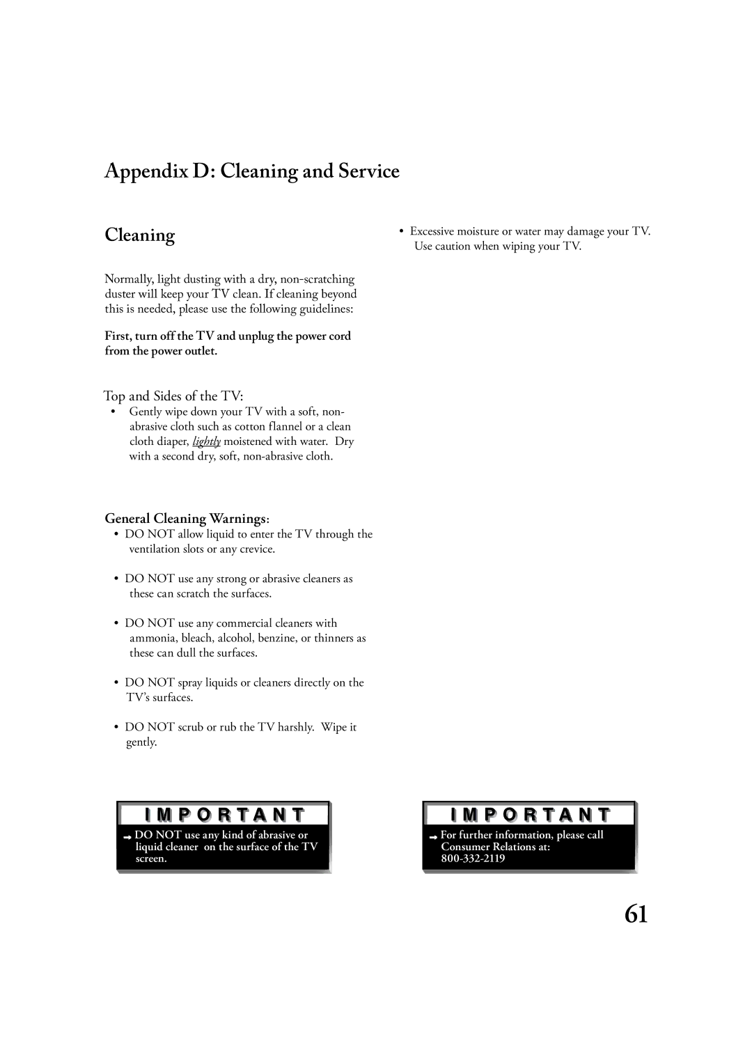 Mitsubishi Electronics LT-3020, LT-2220 manual Appendix D Cleaning and Service 