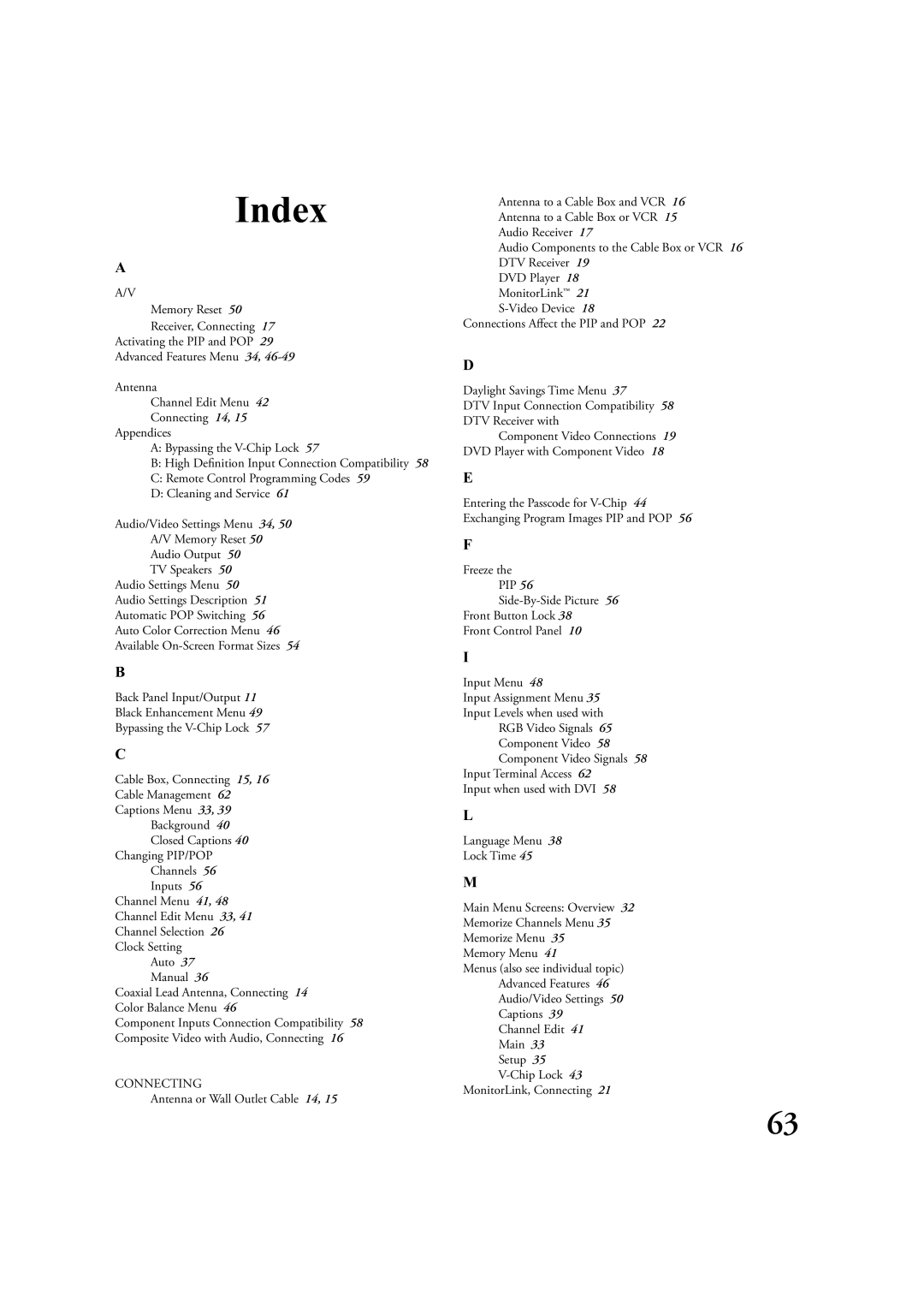 Mitsubishi Electronics LT-3020, LT-2220 manual Index 