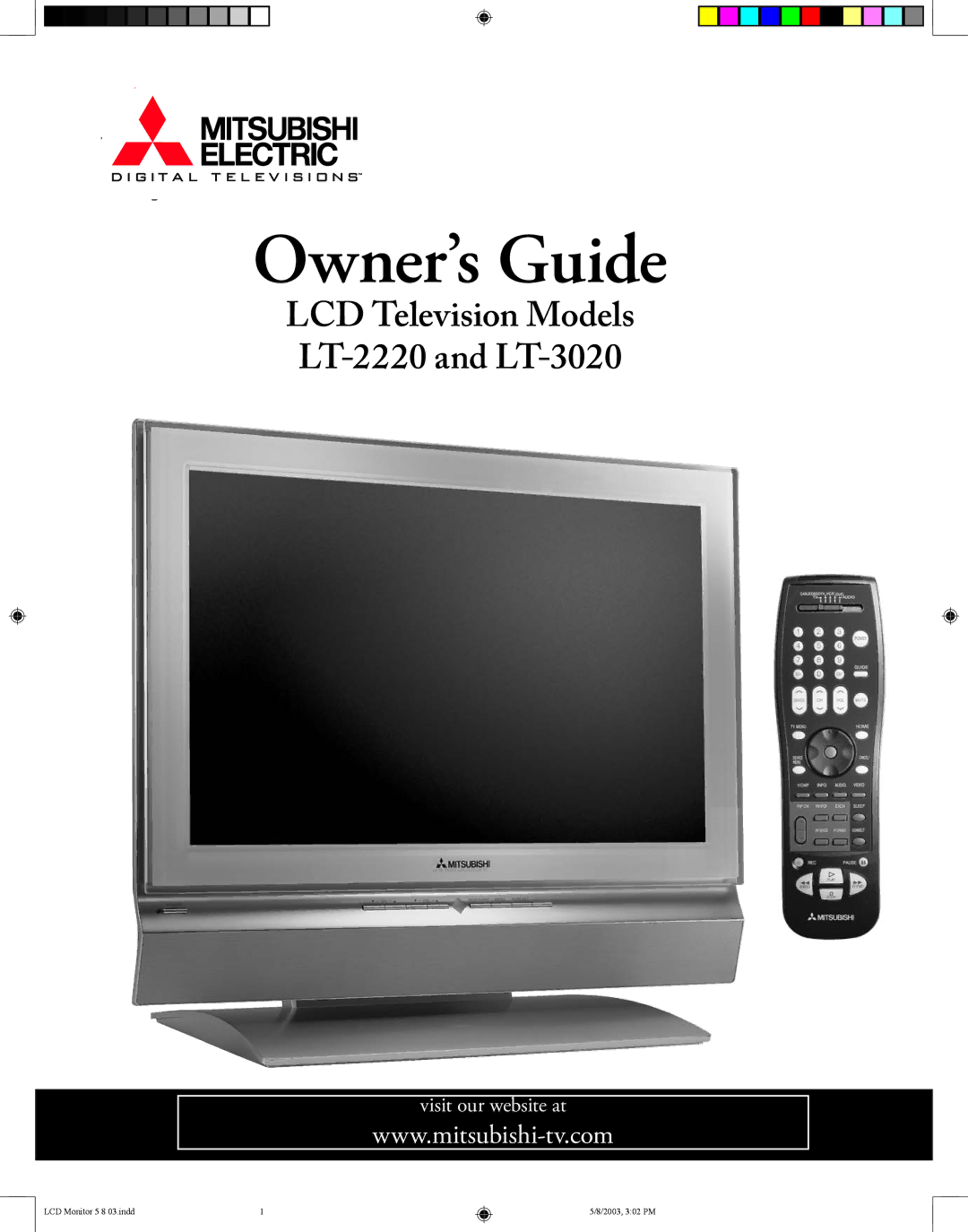 Mitsubishi Electronics LT-2220/LT-3020 manual Owner’s Guide 