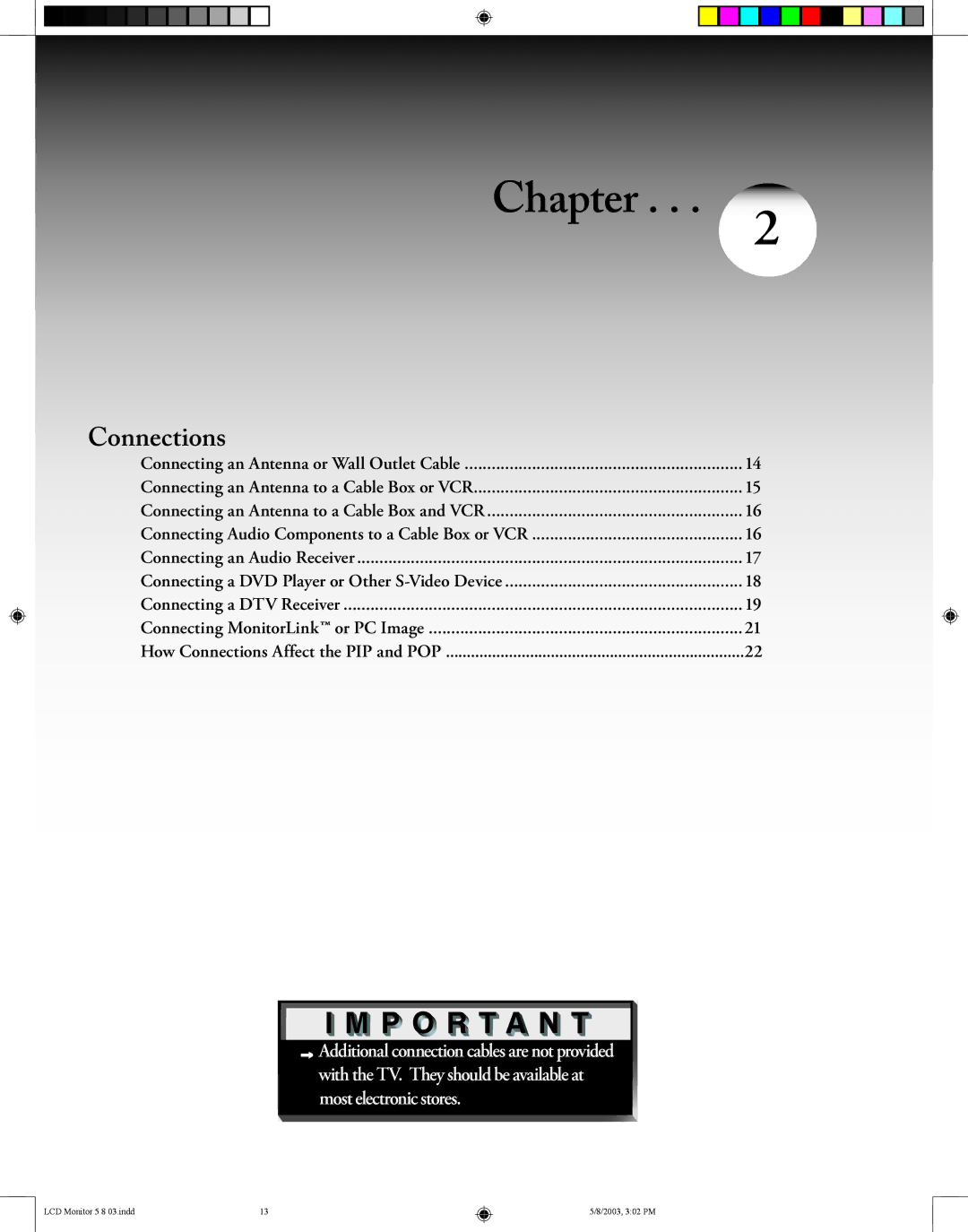 Mitsubishi Electronics LT-2220/LT-3020 manual Connections 