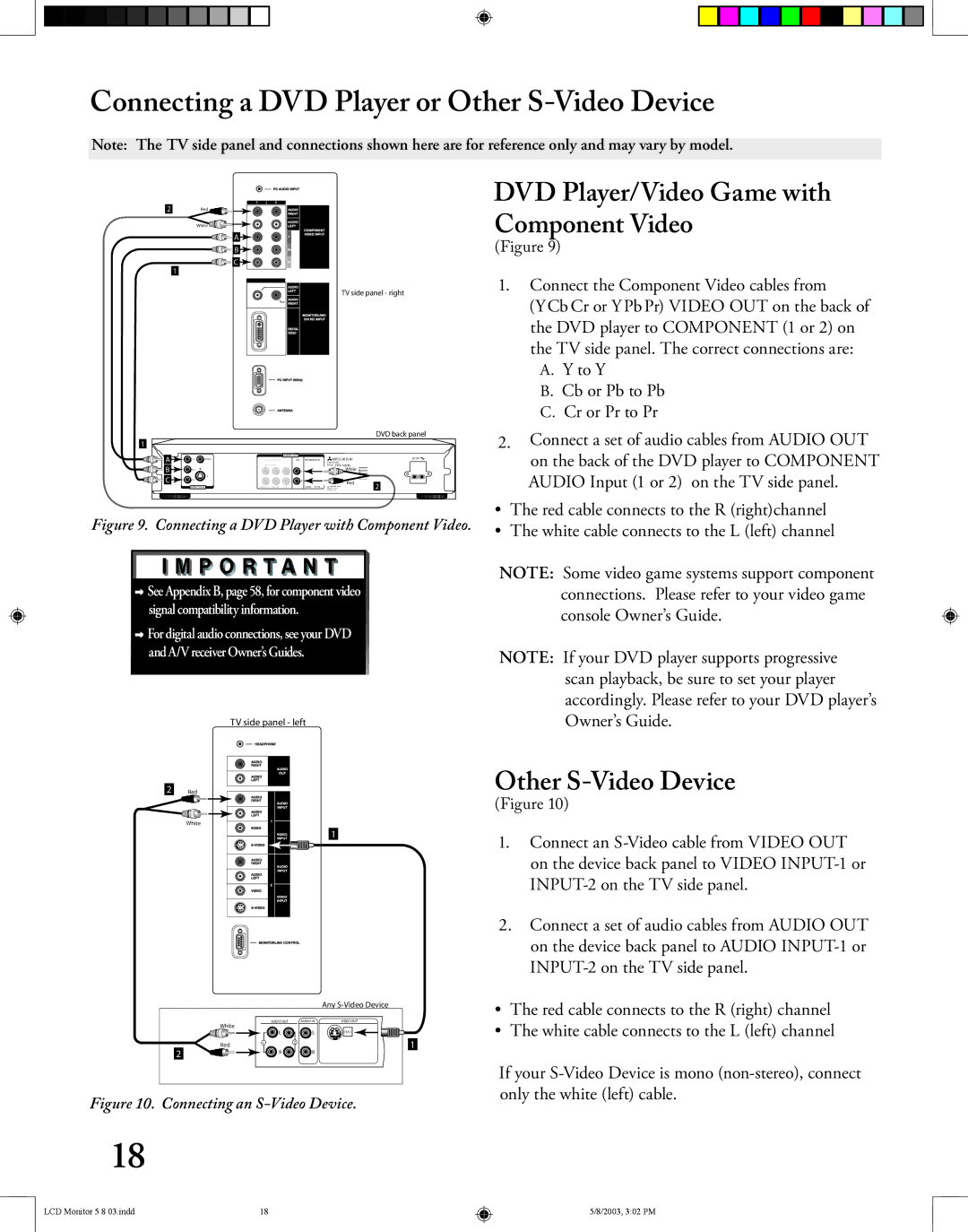 Mitsubishi Electronics LT-2220/LT-3020 manual Connecting a DVD Player or Other S-Video Device 