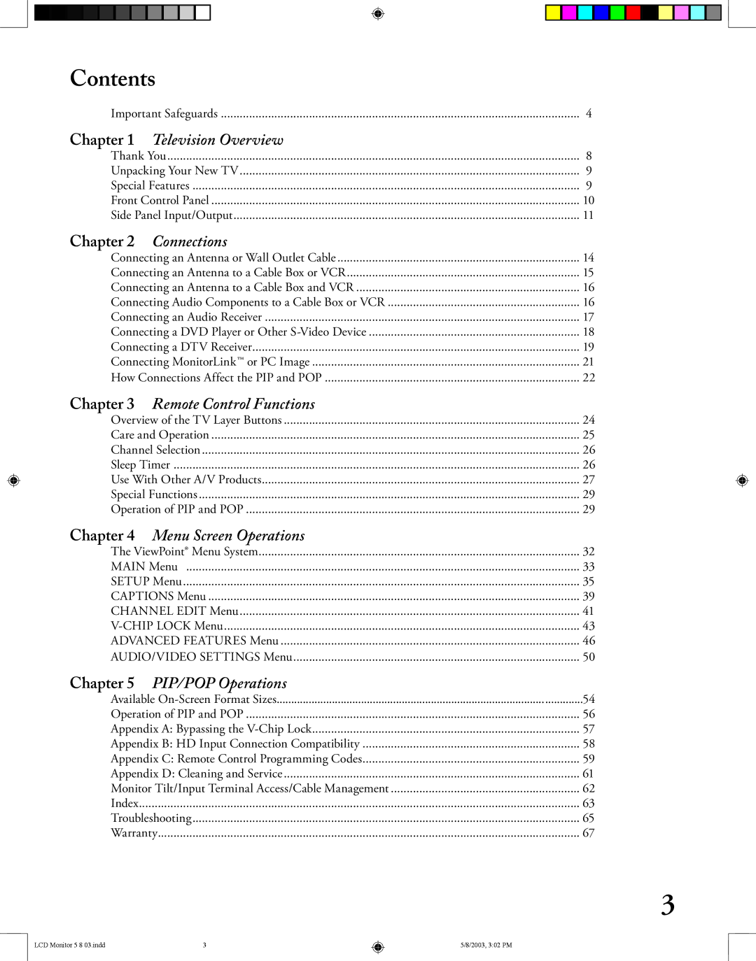 Mitsubishi Electronics LT-2220/LT-3020 manual Contents 