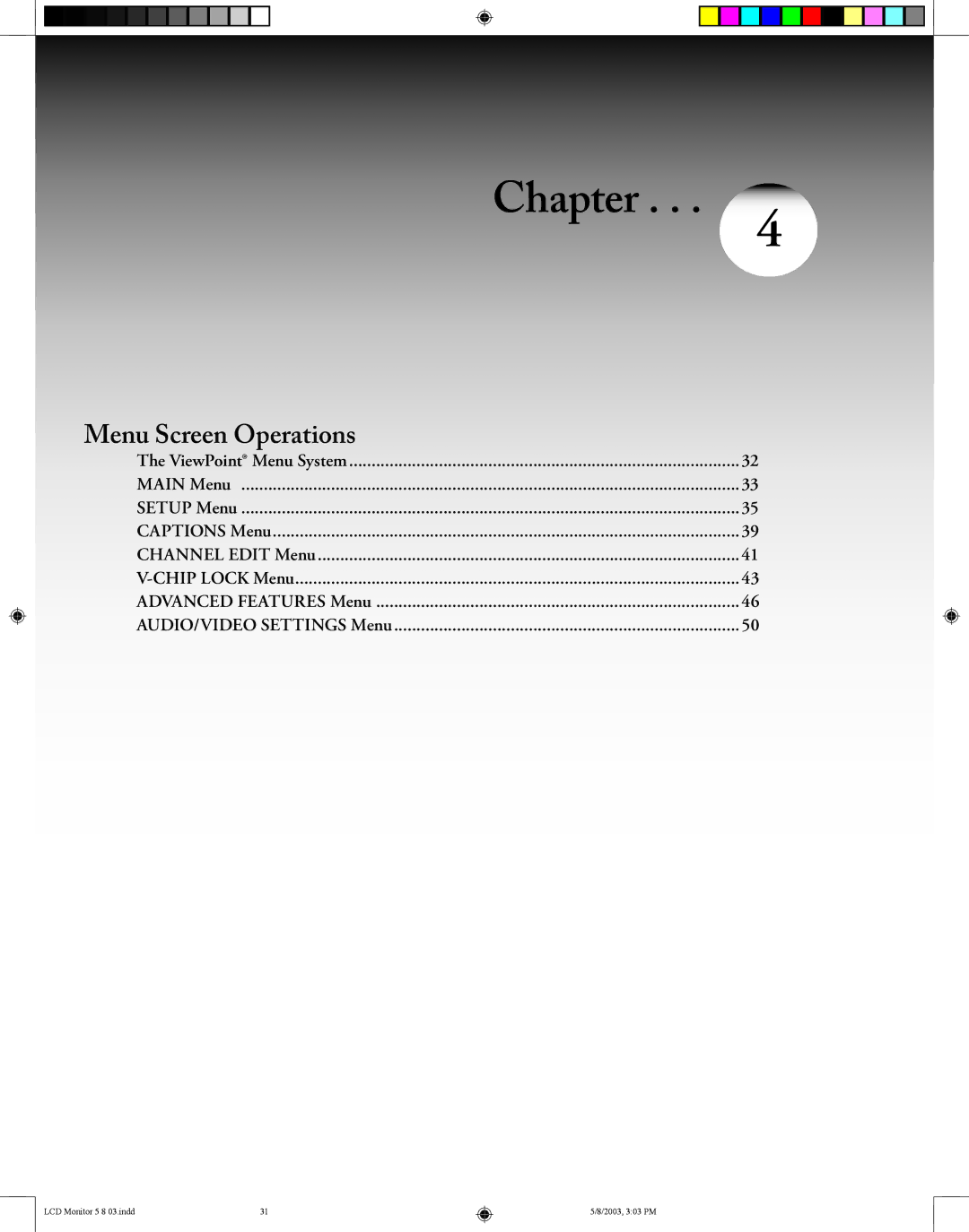 Mitsubishi Electronics LT-2220/LT-3020 manual Menu Screen Operations, AUDIO/VIDEO Settings Menu 