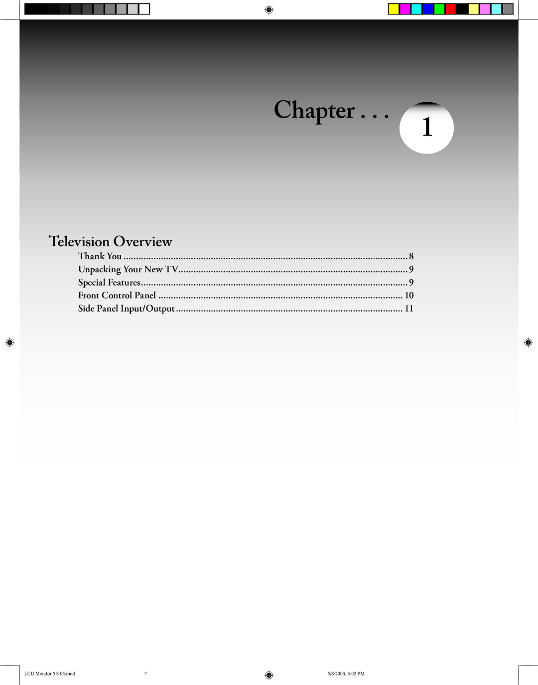 Mitsubishi Electronics LT-2220/LT-3020 manual Chapter, Television Overview 