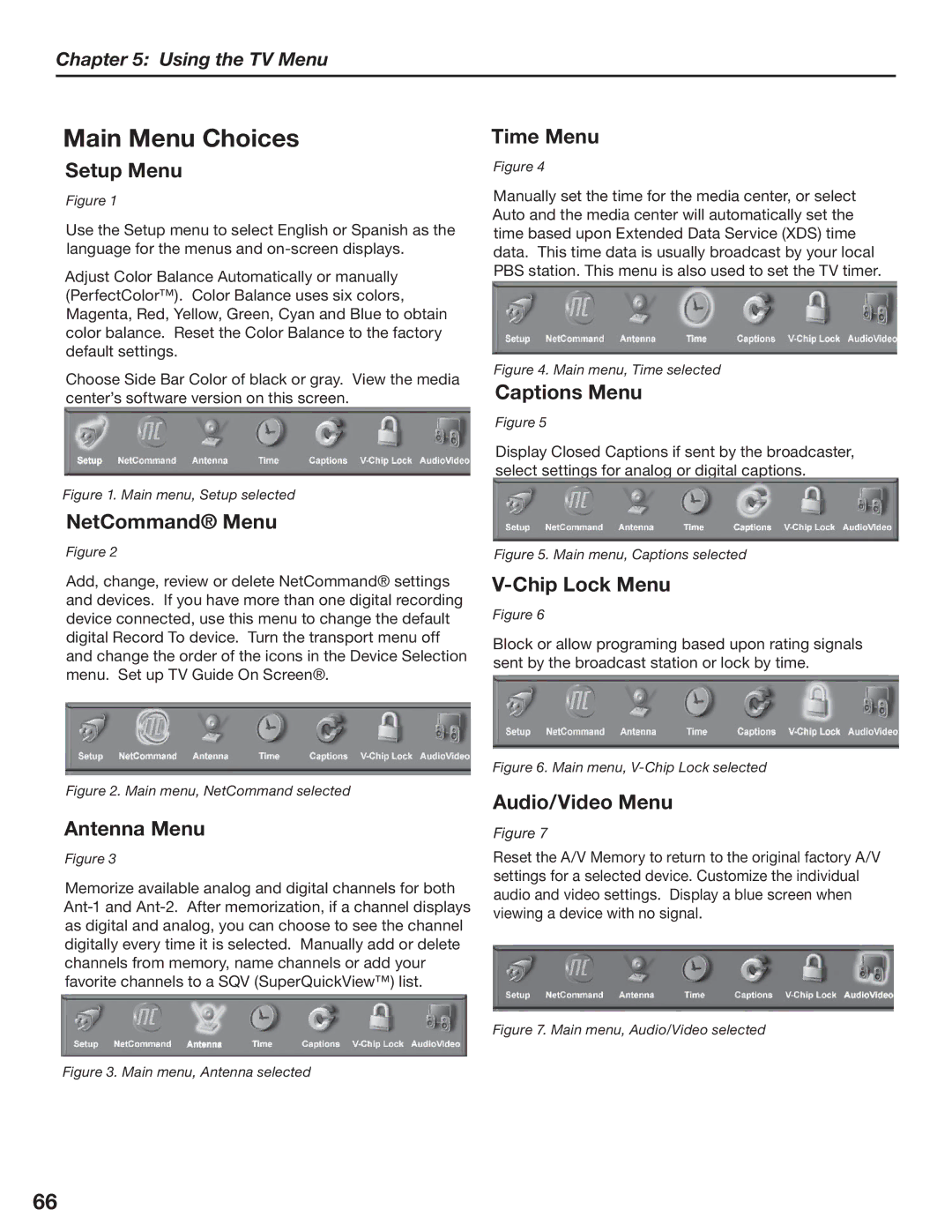 Mitsubishi Electronics LT-3280, LT-3780 manual Main Menu Choices 