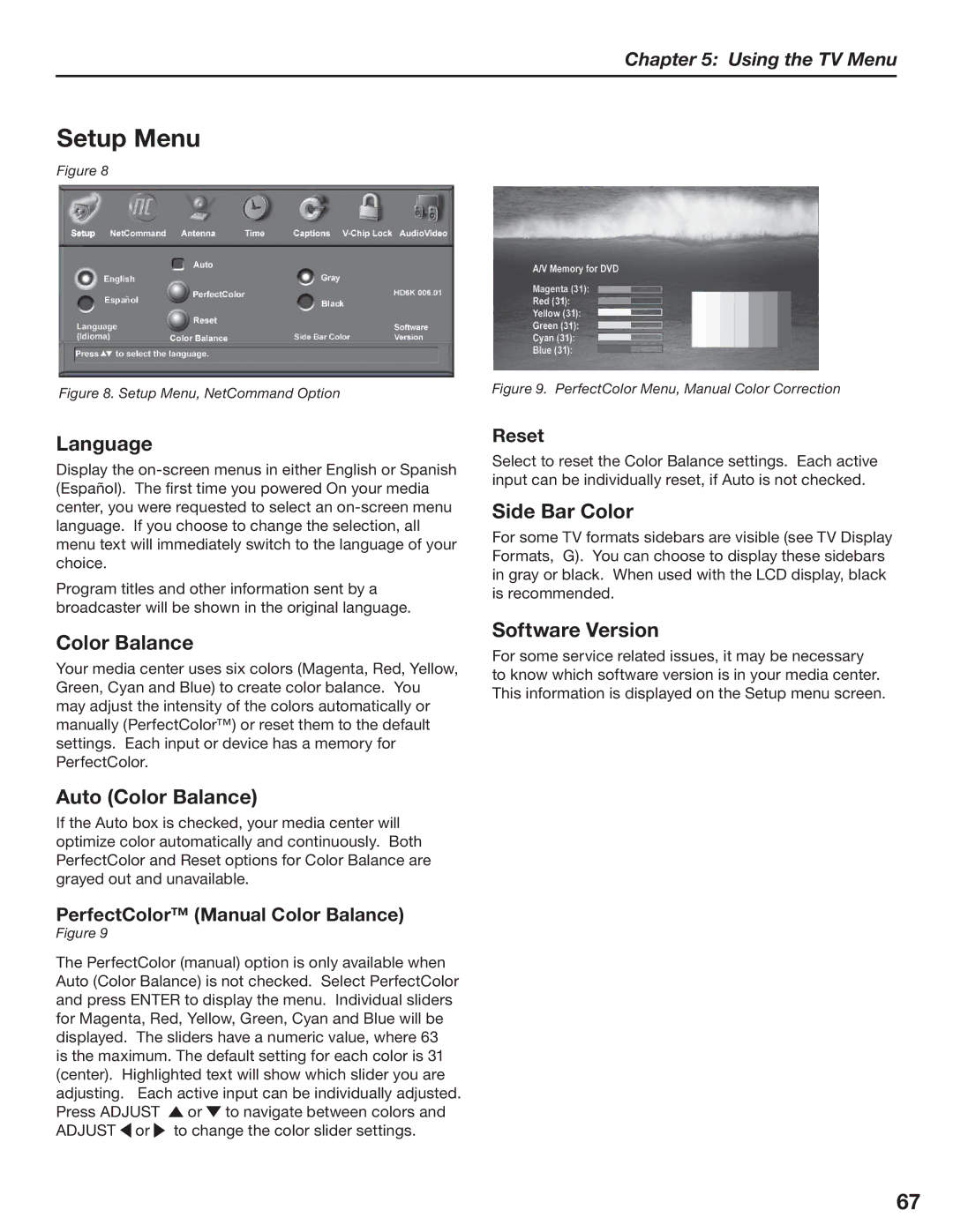 Mitsubishi Electronics LT-3780, LT-3280 manual Setup Menu 