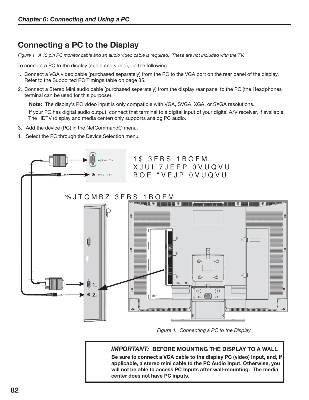 Mitsubishi Electronics LT-3280, LT-3780 manual Connecting a PC to the Display, JTQMBZ3FBS1BOFM 