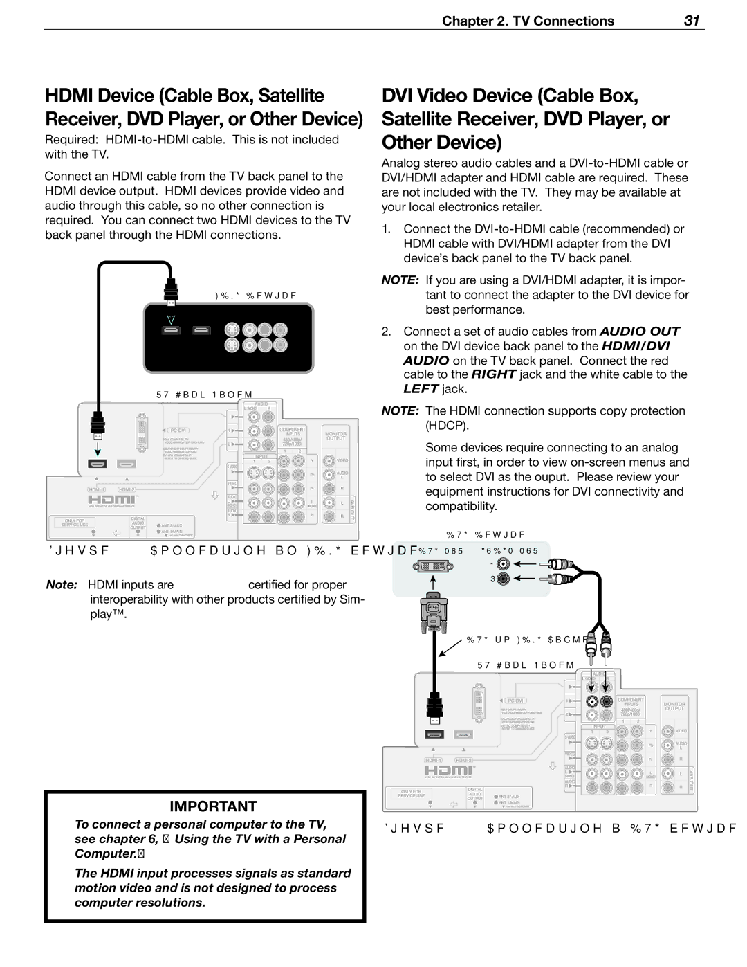 Mitsubishi Electronics LT-37131 manual Connecting an Hdmi device 