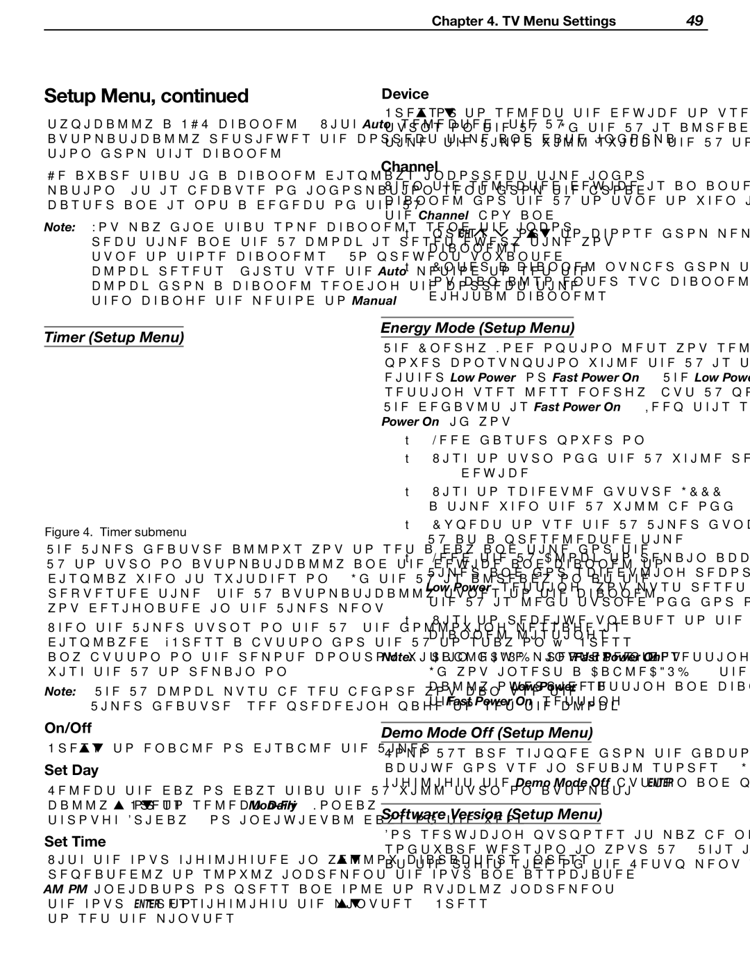 Mitsubishi Electronics LT-37131 manual Device, Channel, On/Off, Set Day, Set Time 