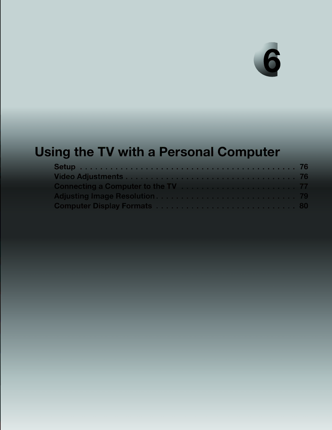 Mitsubishi Electronics LT-37131 manual Using the TV with a Personal Computer 