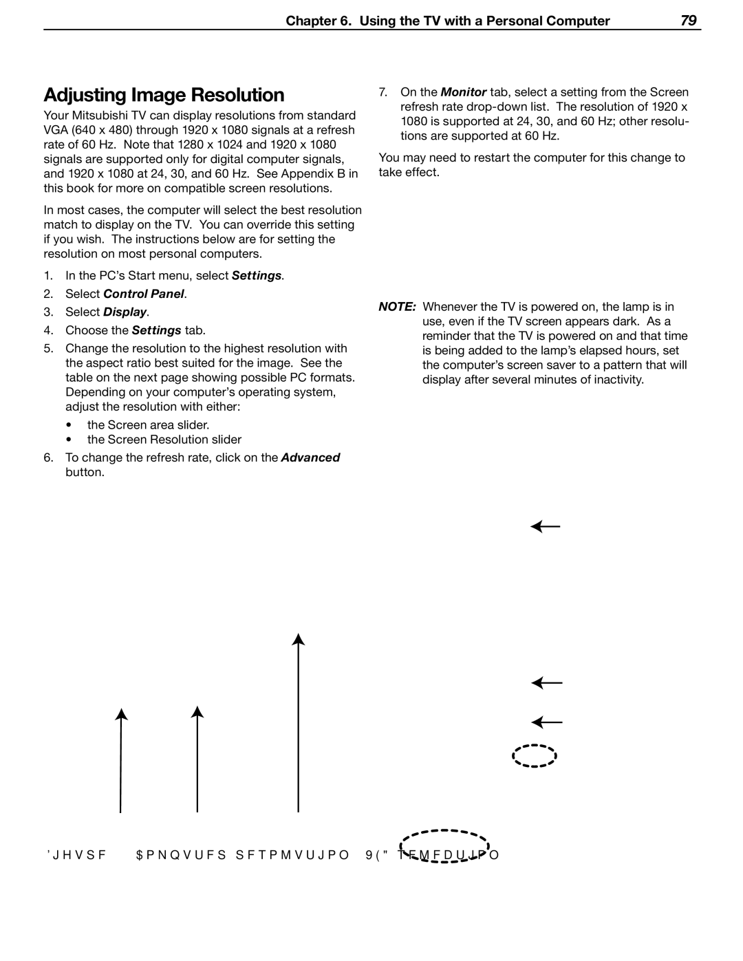 Mitsubishi Electronics LT-37131 manual Adjusting Image Resolution, Select Control Panel 