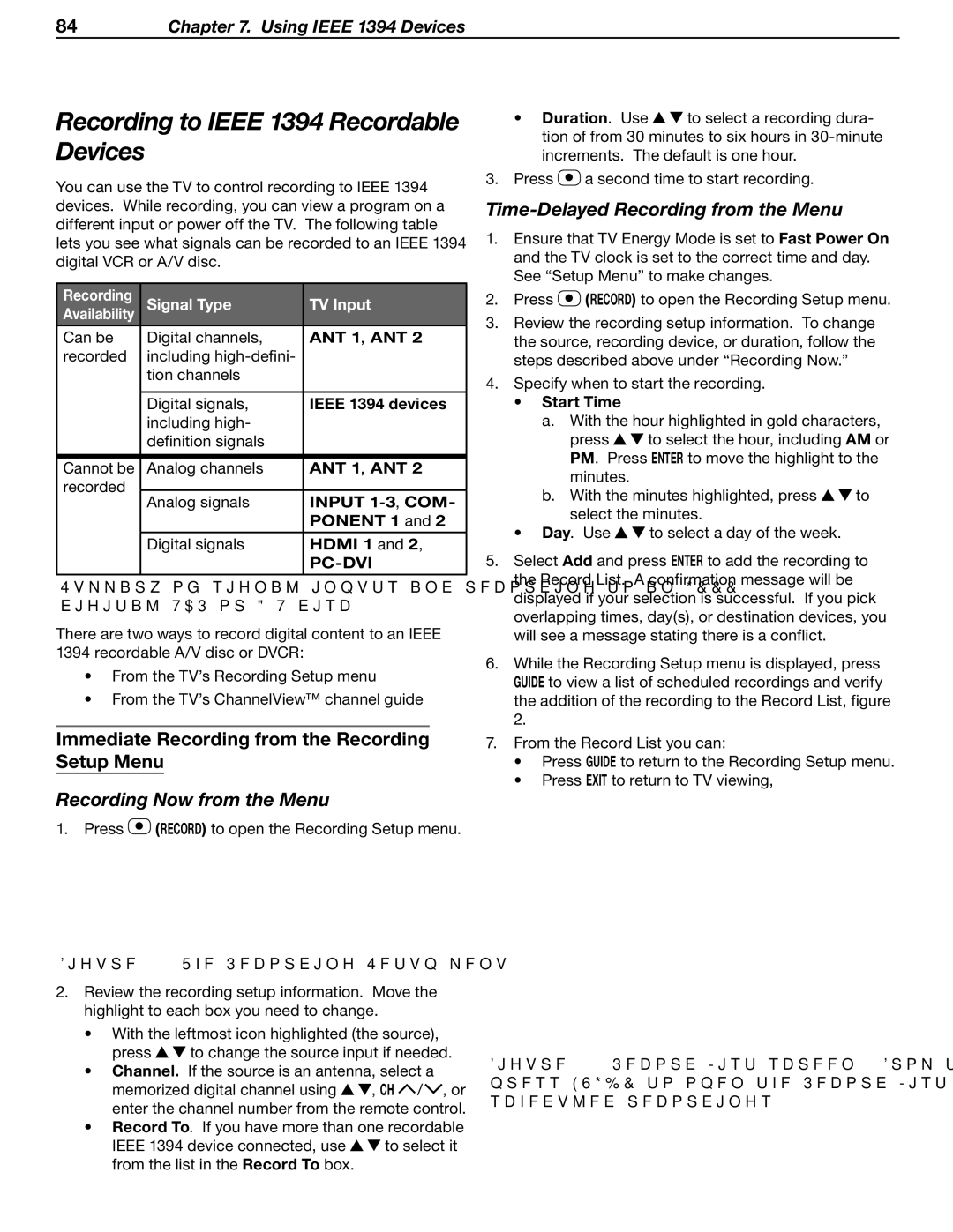 Mitsubishi Electronics LT-37131 Recording to Ieee 1394 Recordable Devices, Recording Now from the Menu, Input 1-3,COM 