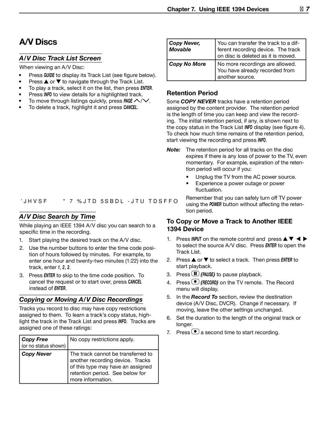 Mitsubishi Electronics LT-37131 manual Discs, Retention Period, To Copy or Move a Track to Another Ieee 1394 Device 