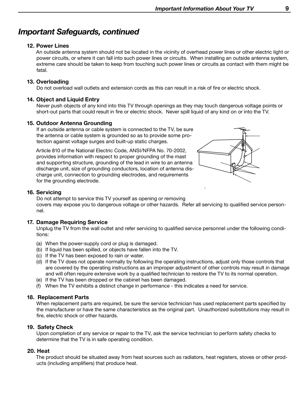 Mitsubishi Electronics LT-37131 manual Power Lines 