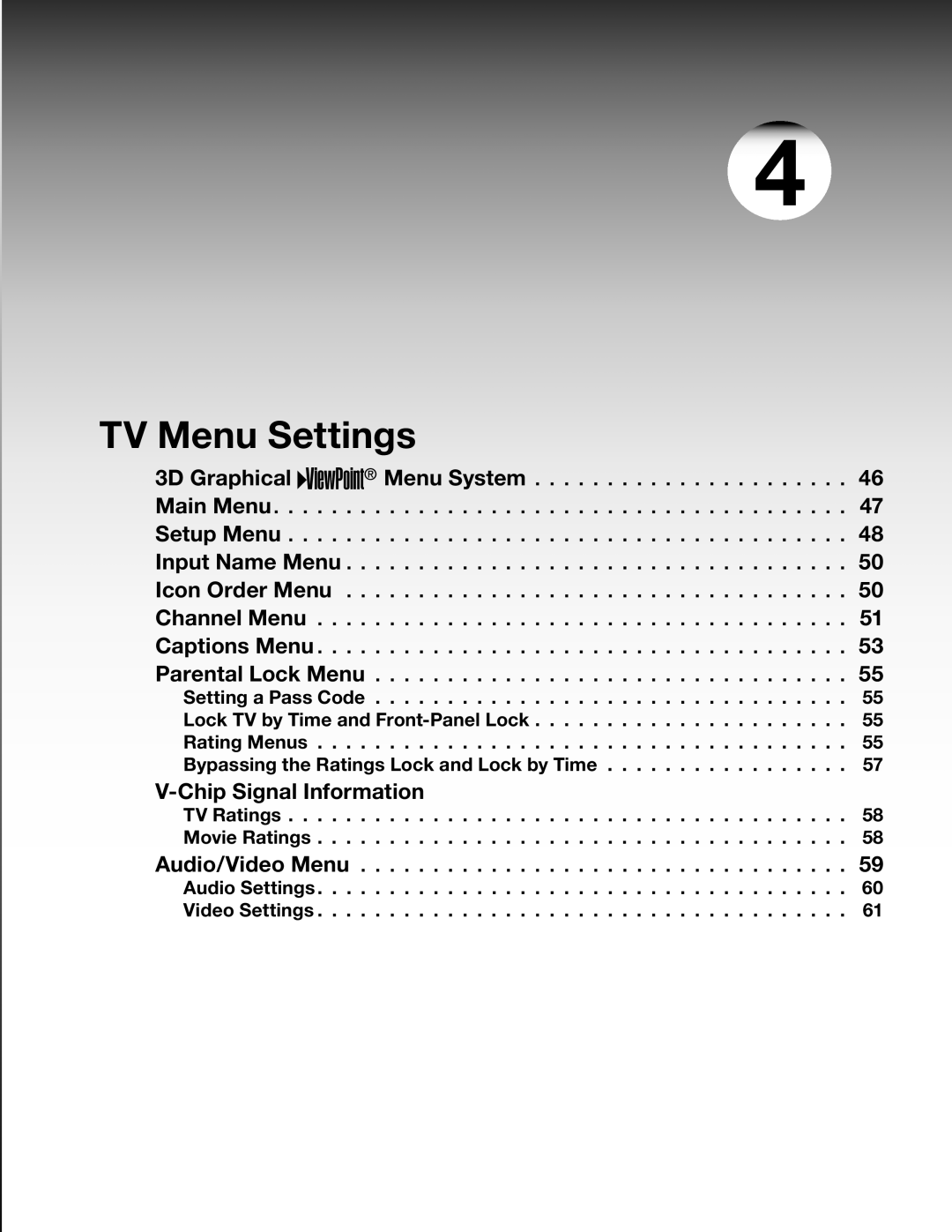 Mitsubishi Electronics LT-37131 manual TV Menu Settings, V-Chip Signal Information, Video Settings 