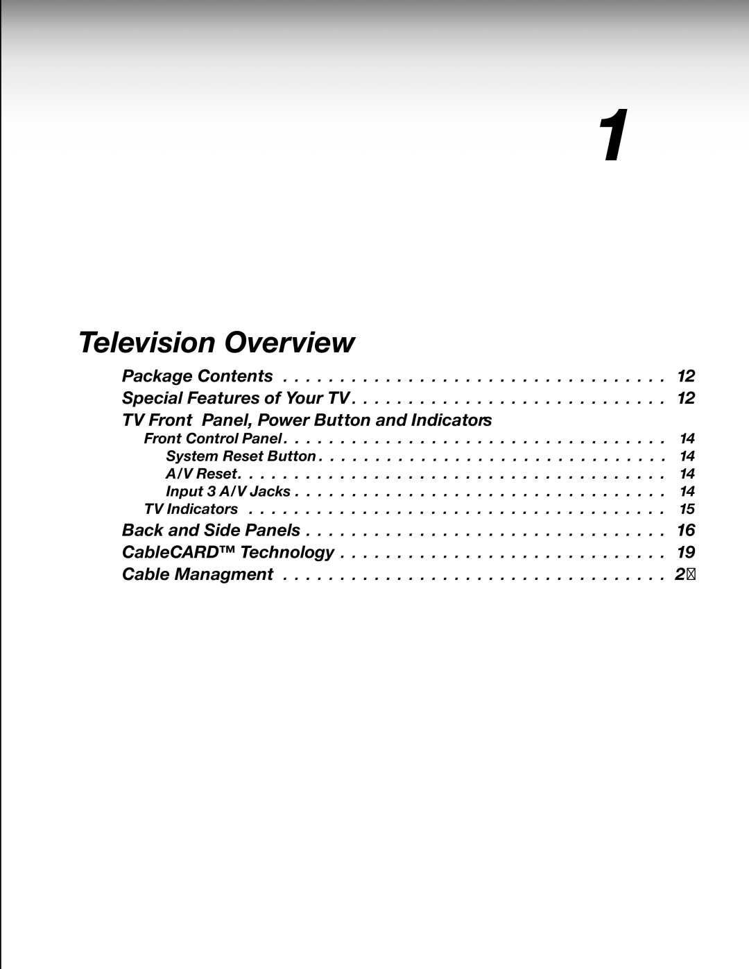 Mitsubishi Electronics LT-46231, LT-37132 manual Television Overview, Package Contents Special Features of Your TV 