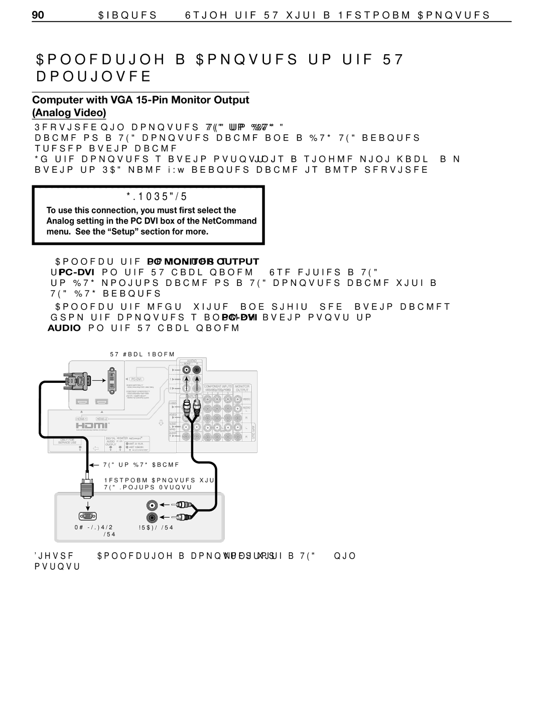 Mitsubishi Electronics LT-37132, LT-46231 manual Computer with VGA 15-Pin Monitor Output Analog Video 