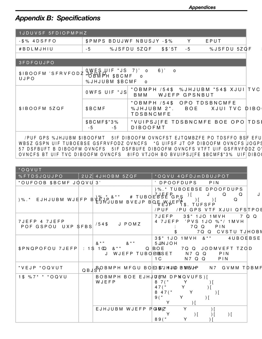 Mitsubishi Electronics LT-46231, LT-37132 manual Appendix B Specifications, Picture Technology, Reception 