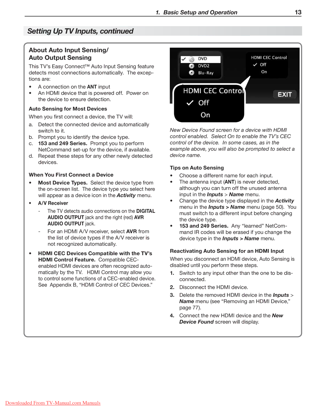 Mitsubishi Electronics LT-52153, LT-40153, LT-46151, LT-46153, LT-40151, LT-52249 About Auto Input Sensing Auto Output Sensing 