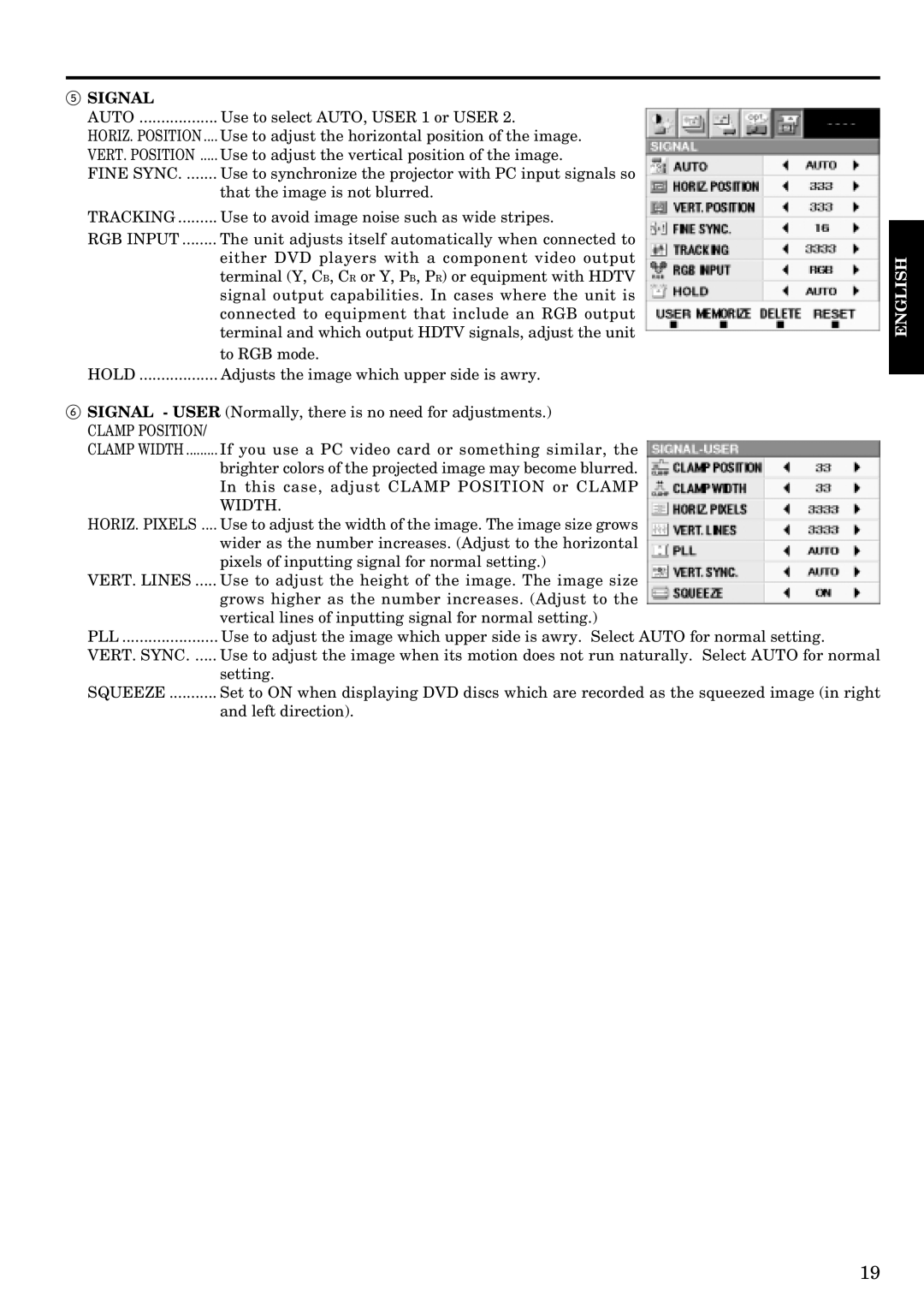 Mitsubishi Electronics LVP-S120A user manual Signal 