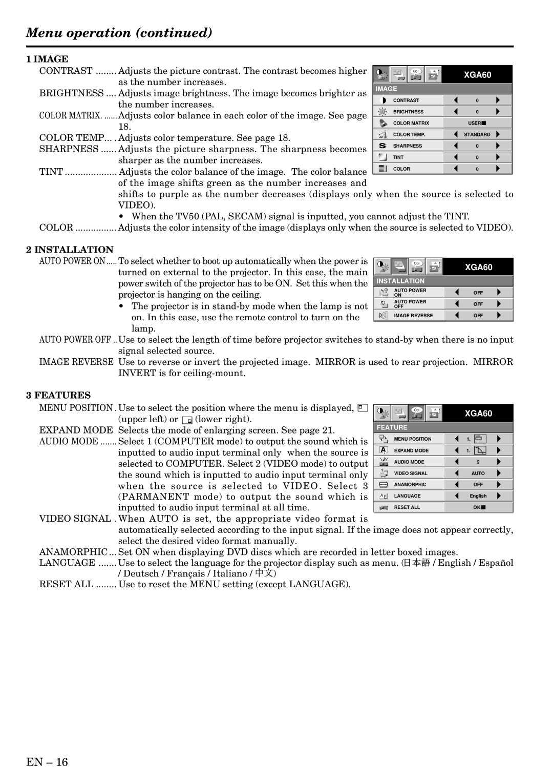 Mitsubishi Electronics LVP-SA51U user manual Inputted to audio input terminal only when the source is 