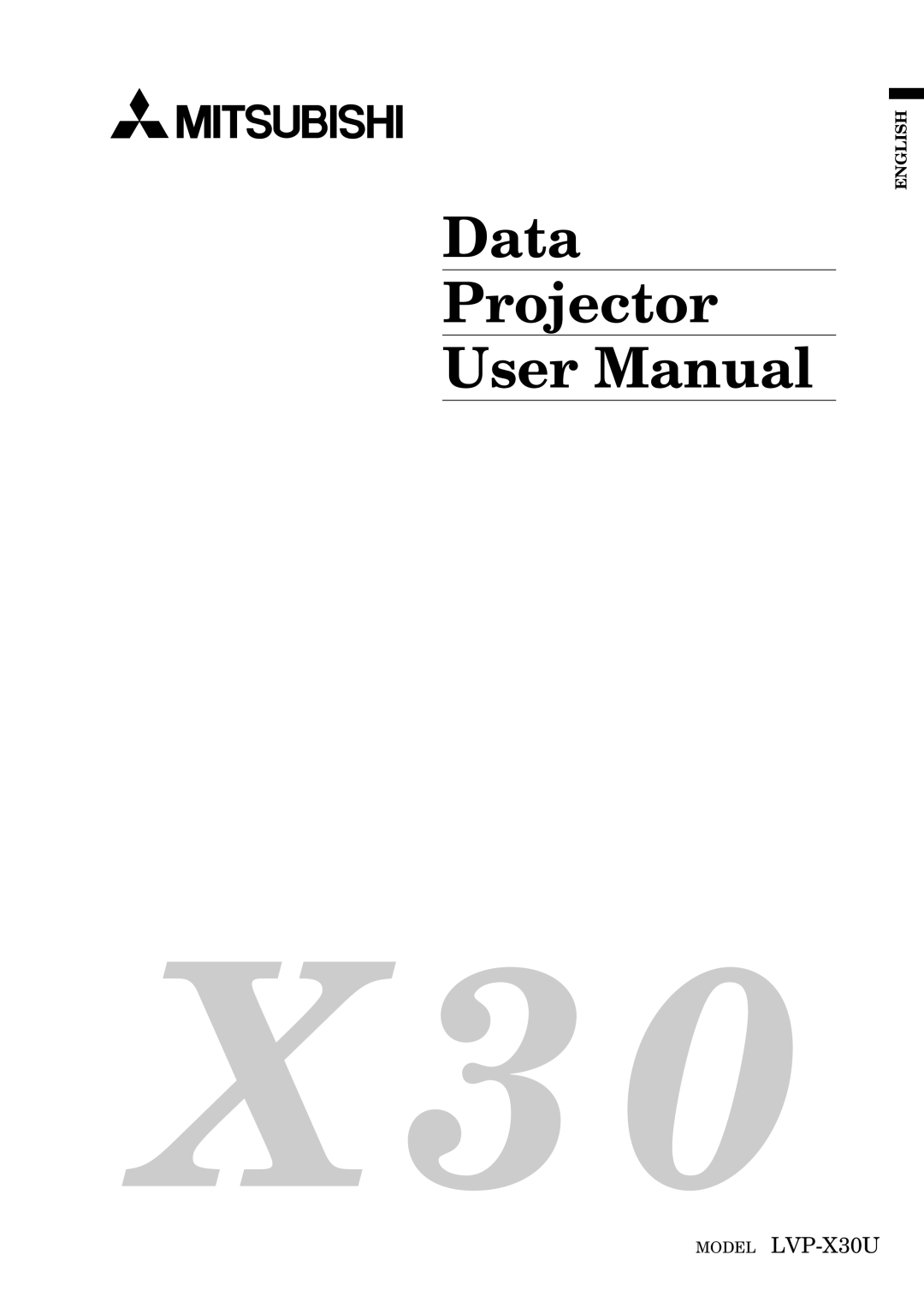 Mitsubishi Electronics LVP-X30U user manual English 