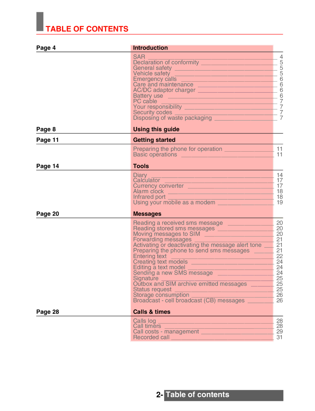 Mitsubishi Electronics M342i manual Table of Contents 