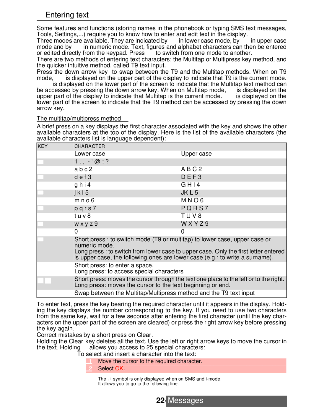 Mitsubishi Electronics M342i manual Entering text, Mode and by, Or edited directly from the keypad. Press 