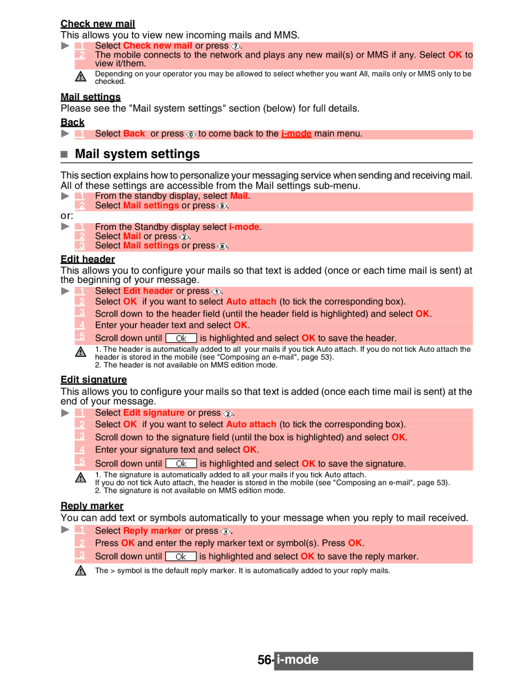 Mitsubishi Electronics M342i manual Mail system settings 