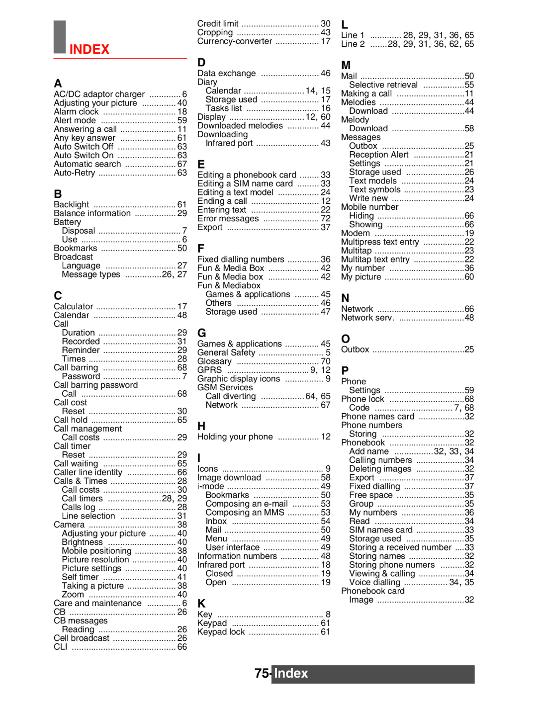 Mitsubishi Electronics M342i manual Index 