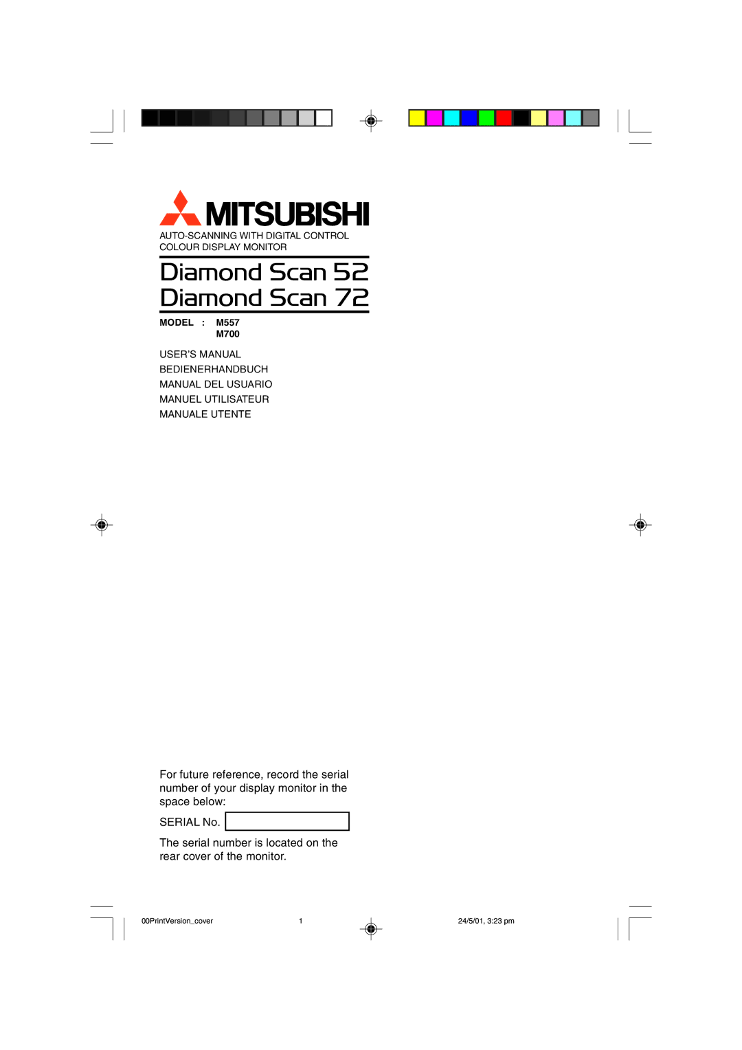 Mitsubishi Electronics user manual Model M557 M700 