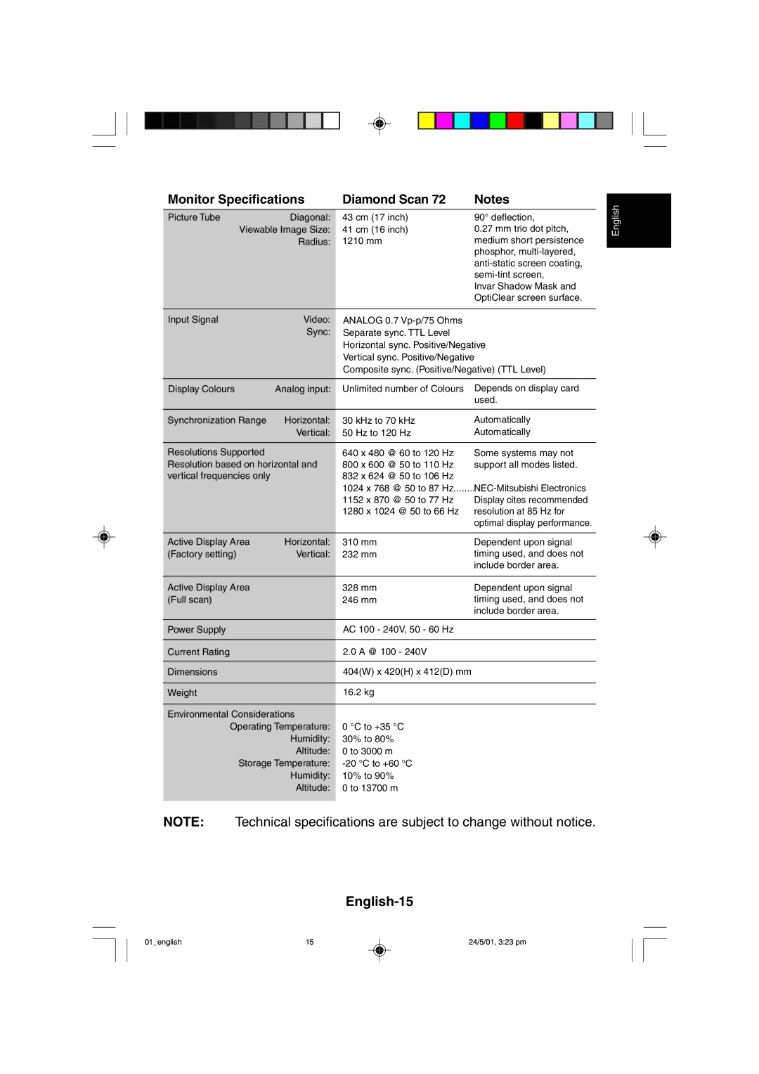 Mitsubishi Electronics M557 user manual English-15, Radius 1210 mm Deflection 