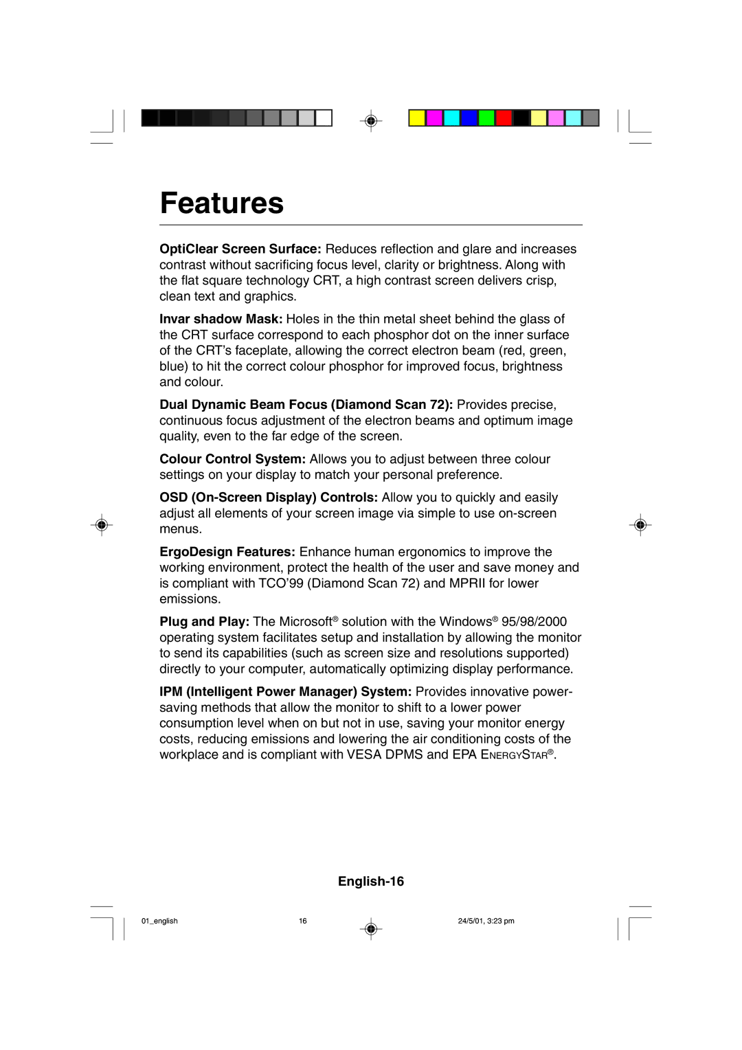 Mitsubishi Electronics M557 user manual Features 