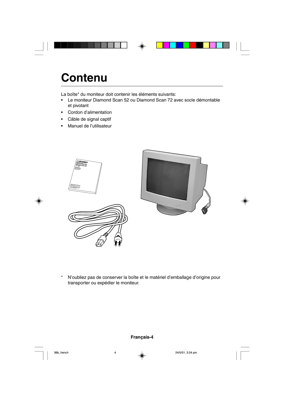 Mitsubishi Electronics M557 user manual Contenu, Français-4 