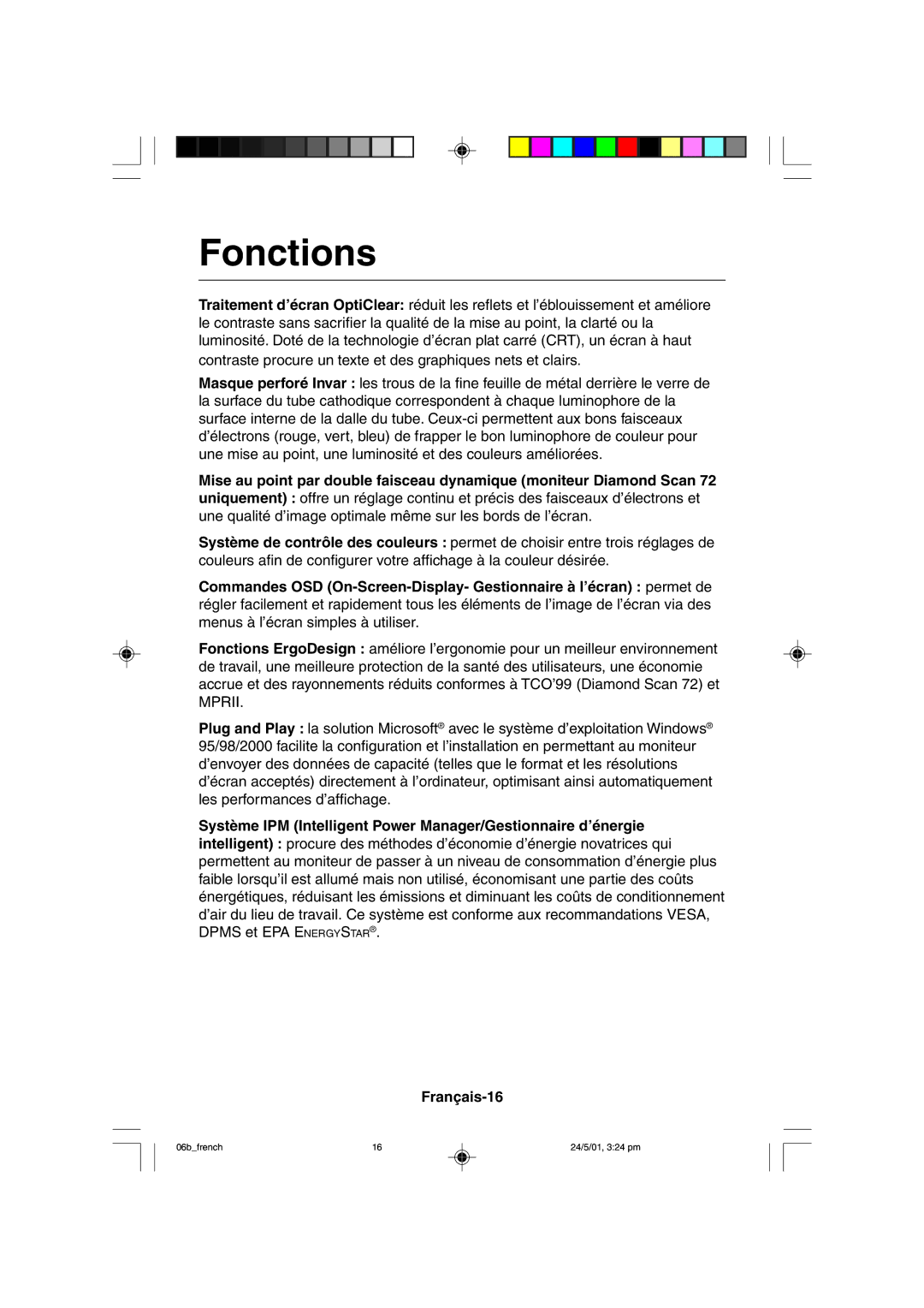 Mitsubishi Electronics M557 user manual Fonctions, Mprii 