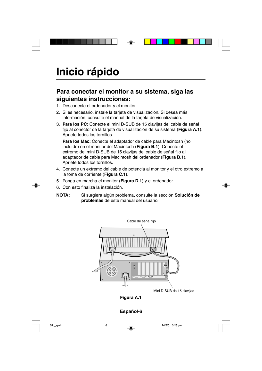 Mitsubishi Electronics M557 user manual Inicio rápido, Español-6, Figura A.1 