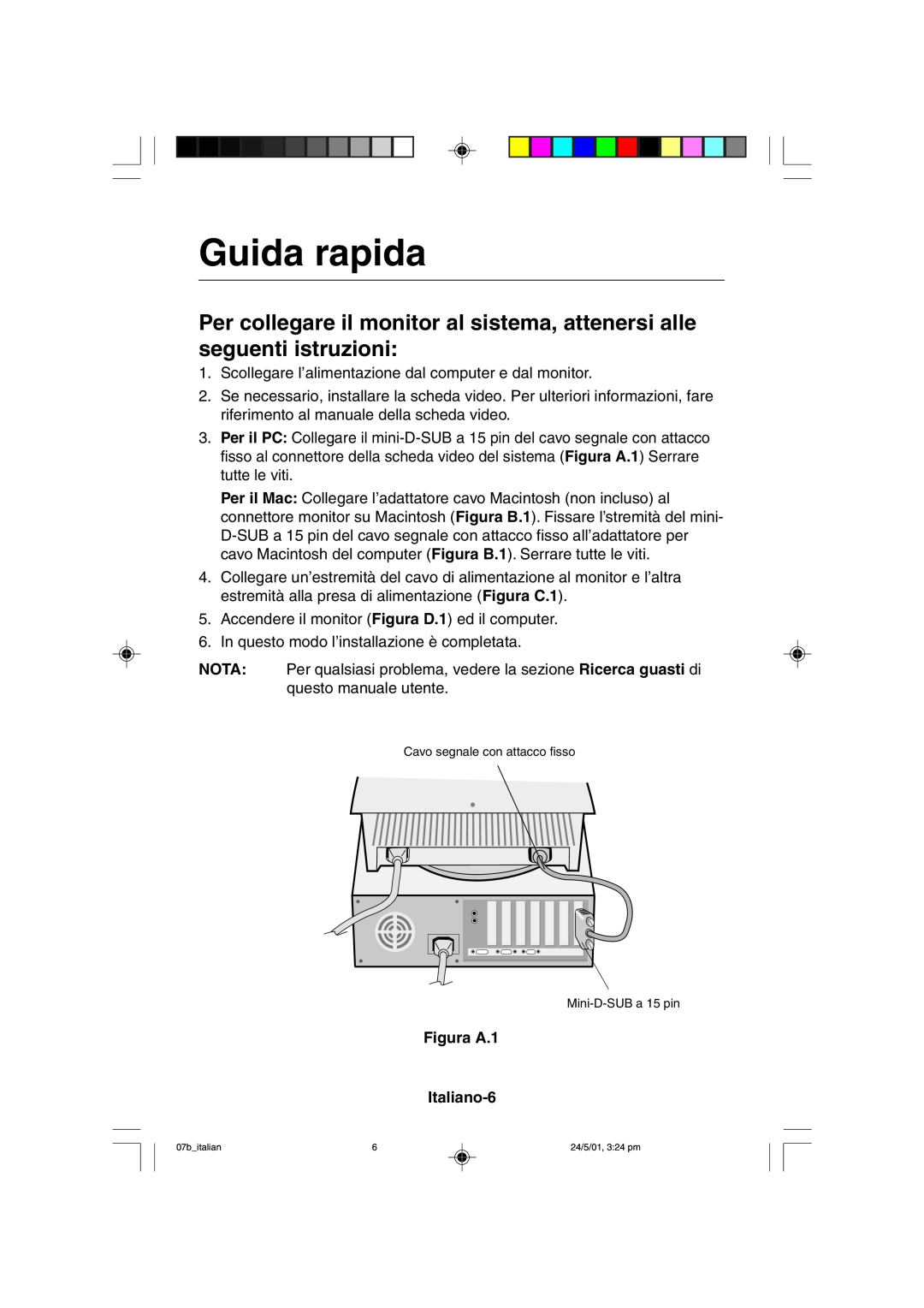 Mitsubishi Electronics M557 user manual Guida rapida, Figura A.1 Italiano-6 