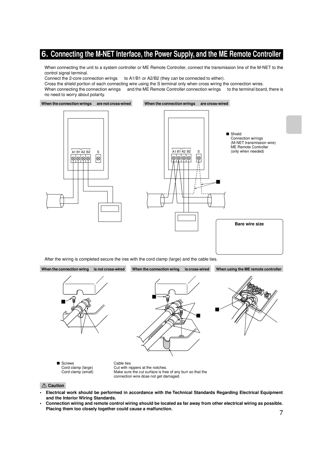 Mitsubishi Electronics MAC-399IF-E Bare wire size, Shield, Connection wirings a, NET transmission wire, Only when needed 