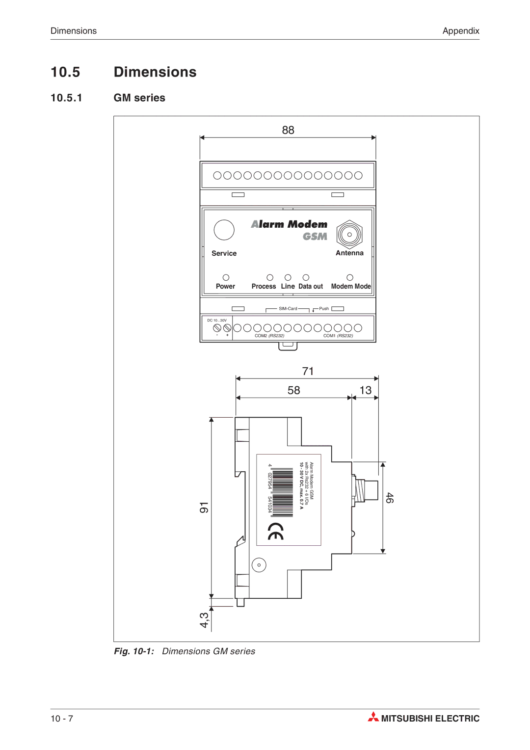 Mitsubishi Electronics MAM-AM6, MAM-GM20, MAM-GM24, MAM-AM20, MAM-GM6, MAM-AM24 instruction manual Dimensions, GM series 