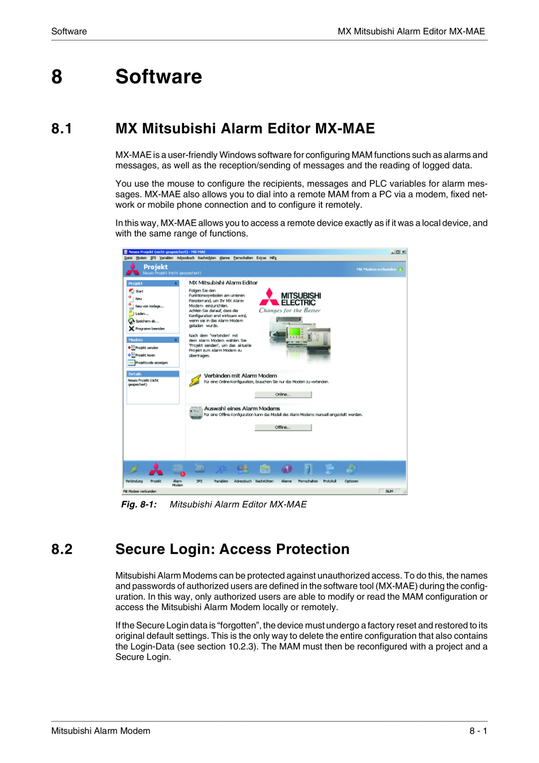 Mitsubishi Electronics MAM-AM20, MAM-AM6 Software, MX Mitsubishi Alarm Editor MX-MAE, Secure Login Access Protection 