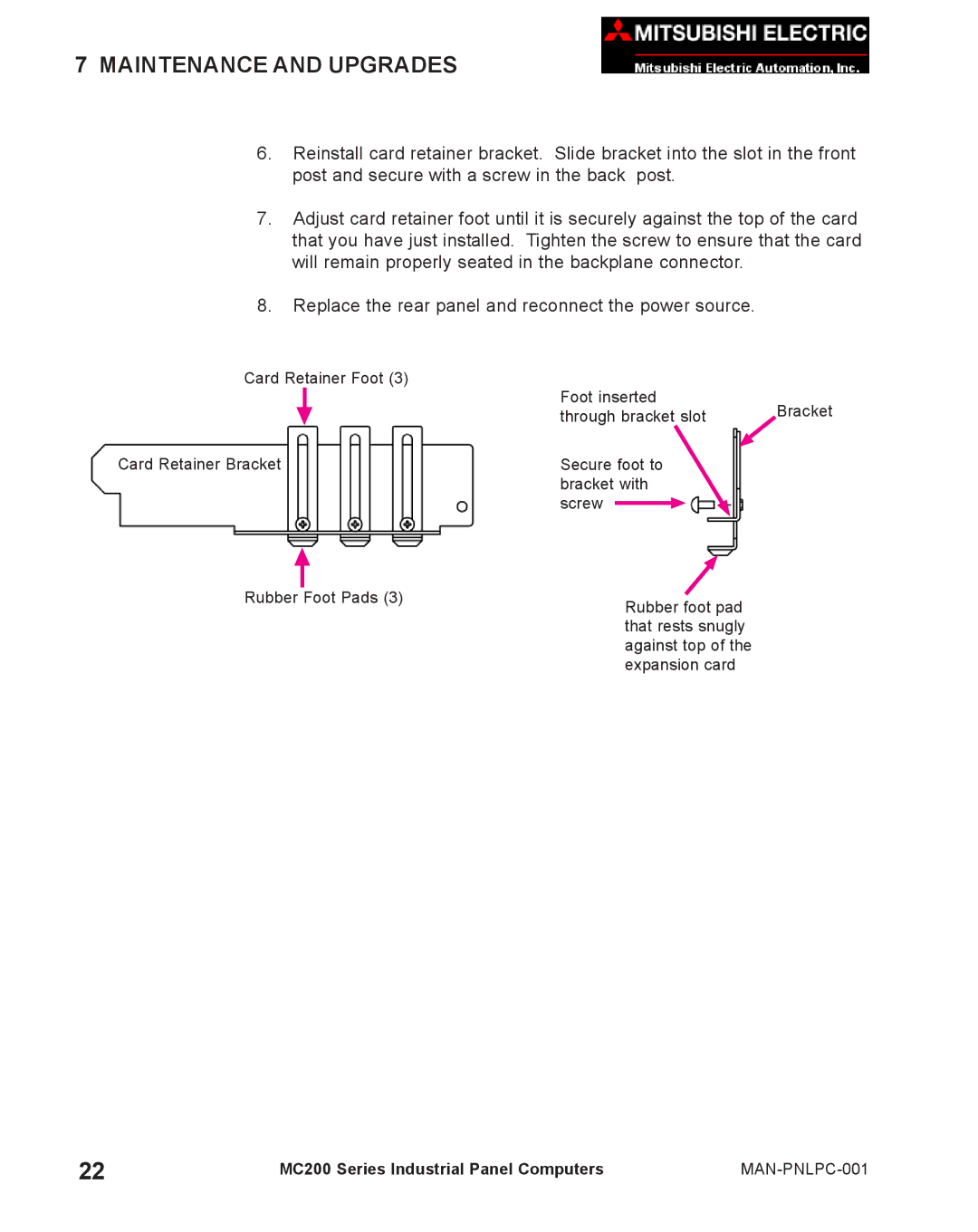 Mitsubishi Electronics MC 200 manual MAN-PNLPC-001 